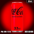 COCA COLA SANS SUCRE 33cl SLIM  dont taxe EDULC. 0,0134€ht