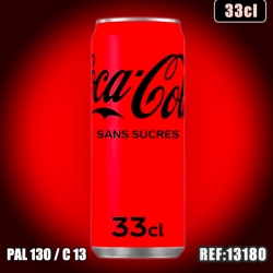COCA COLA SANS SUCRE 33cl SLIM  dont taxe EDULC. 0,0134€ht