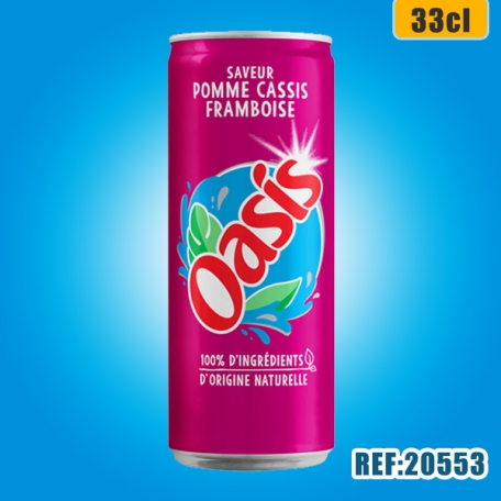 OASIS POMME CASSIS FRAMBOISE 33cl SLIM dont taxe sucre 0,025